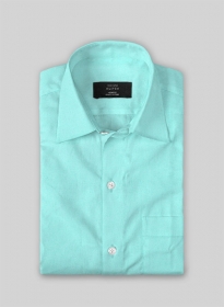 Aqua Blue Stretch Poplene Shirt - Half Sleeves