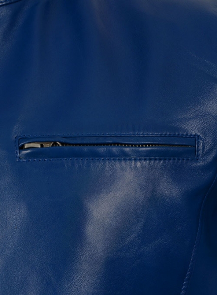 Rich Blue Leather Jacket # 887