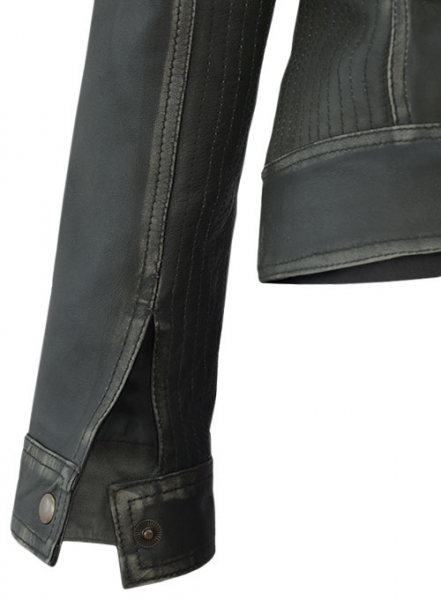 Rubbed Charcoal Leather Jacket # 217