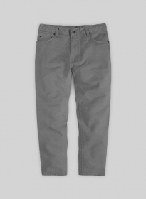 Kids Gray Feather Cotton Canvas Stretch Jeans
