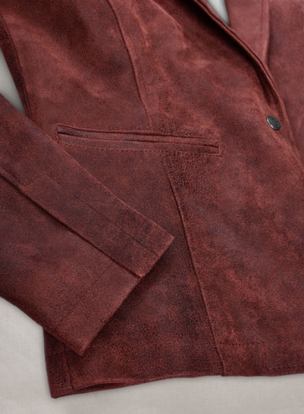 Dark Vintage Red Ali Larter Resident Evil Leather Blazer