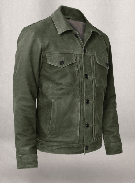 Vintage Italian Olive Ryan Reynolds Leather Jacket #3