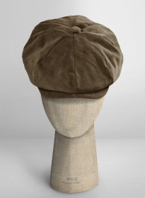 Brown Stretch Corduroy Newsboy Cap