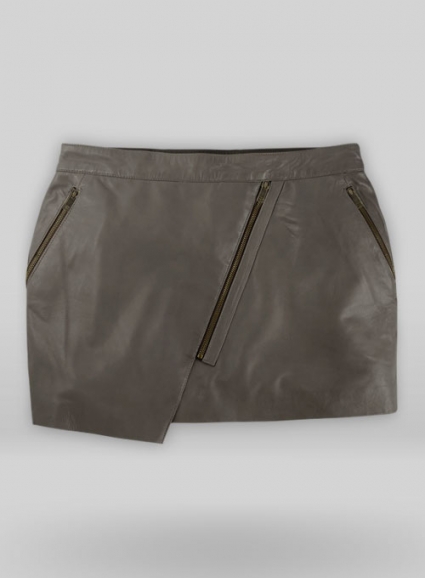 Croma Gray Wax Gypsy Leather Skirt - # 196