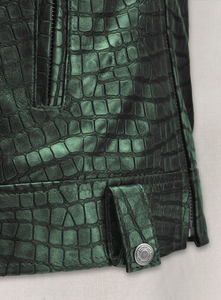 Croc Metallic Green Leather Jacket #511