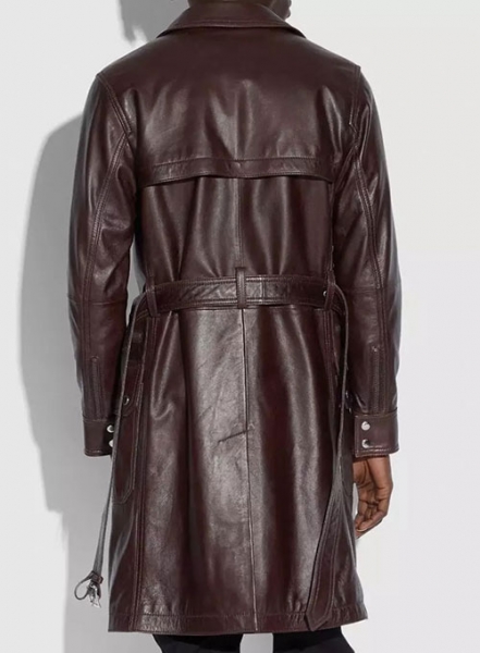Belted Leather Trench Coat