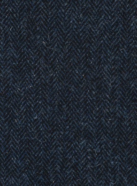 Harris Tweed Dark Blue Herringbone Pea Coat