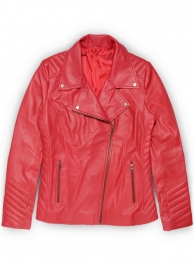 Soft Raspberry Red Oxley Leather Biker Jacket Soft Raspberry Red Oxley Leather Biker Jacket