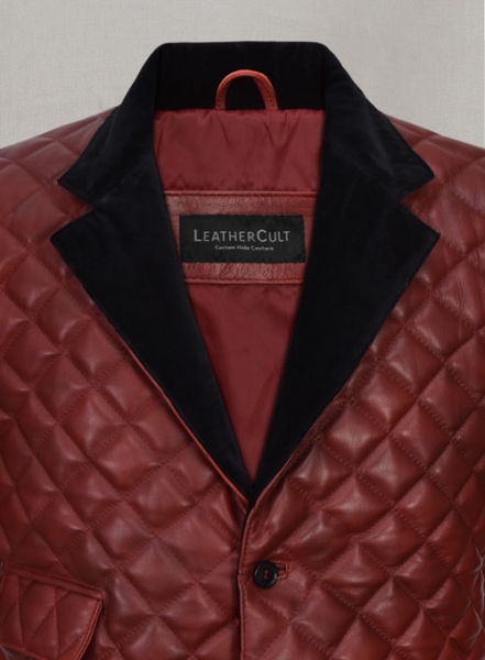 Spanish Red Bocelli Quilted Leather Blazer