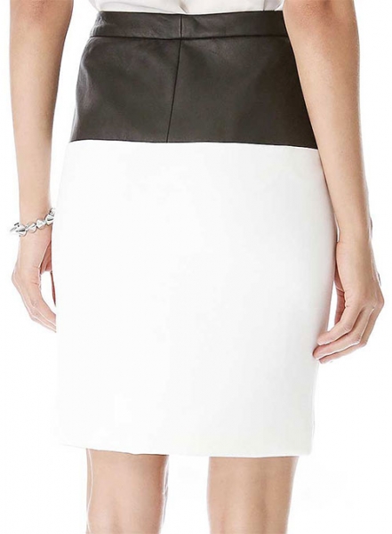 Bandage Stripe Leather Skirt - # 195