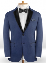 Napolean Bottle Blue Wool Tuxedo Jacket