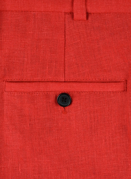 Pure Red Linen Pants