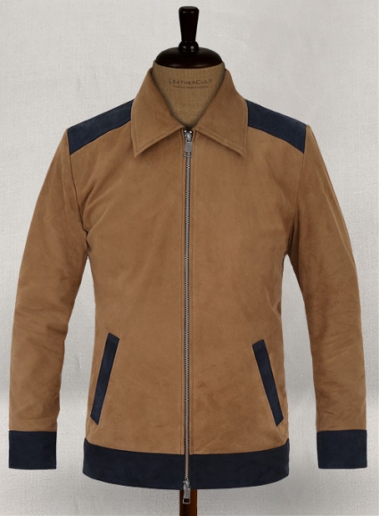 Soft Saddle Brown Suede Cristiano Ronaldo Leather Jacket #1
