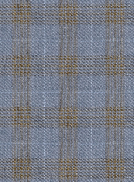 Italian Linen Artic Blue Checks Jacket
