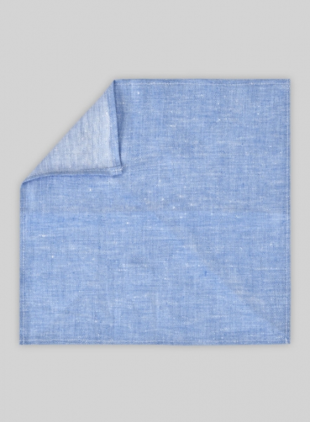Italian Linen Pocket Square - Nile Blue