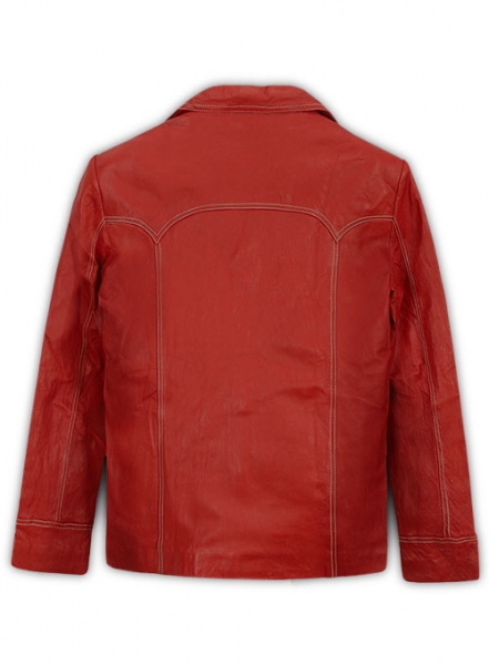 Soft Red Washed & Wax Brad Pitt Fight Club Jacket - M Slim