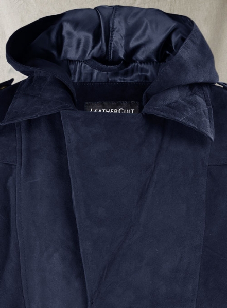 Dark Blue Suede Assassin\'s Creed Jacob Frye Leather Long Coat