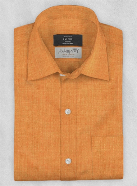 Solbiati Orange Linen Shirt - Half Sleeves