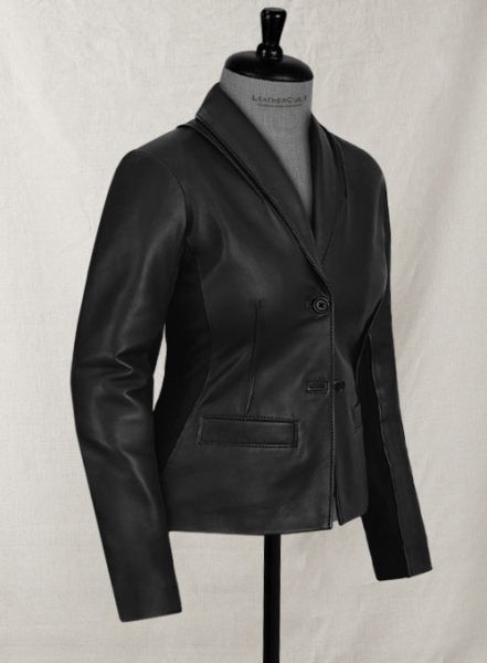 Modern Stretch Leather Blazer