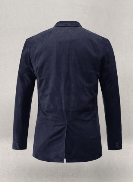 Dark Slate Purple Suede Leather Blazer