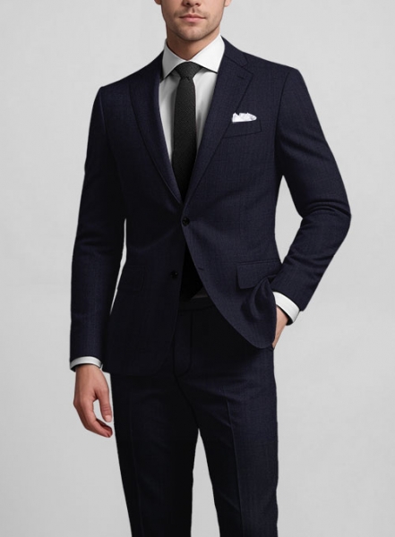Stretch Midnight Blue Wool Suit