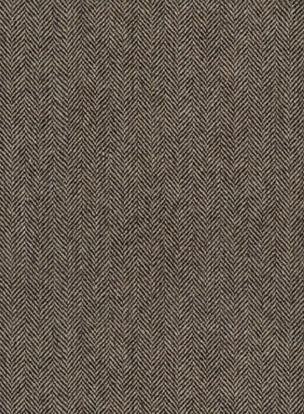 Vintage Dark Brown Herringbone Tweed Overcoat