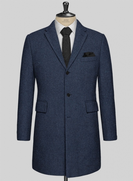 Empire Blue Tweed Overcoat