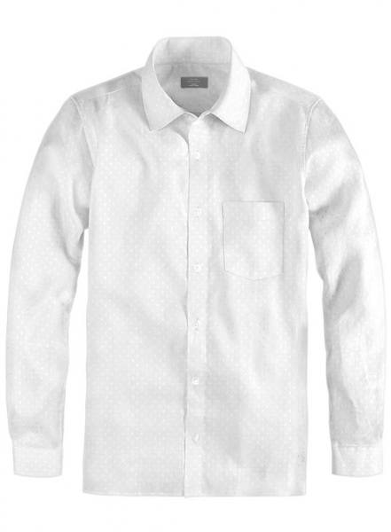 White Self Checks Shirt - Full Sleeves