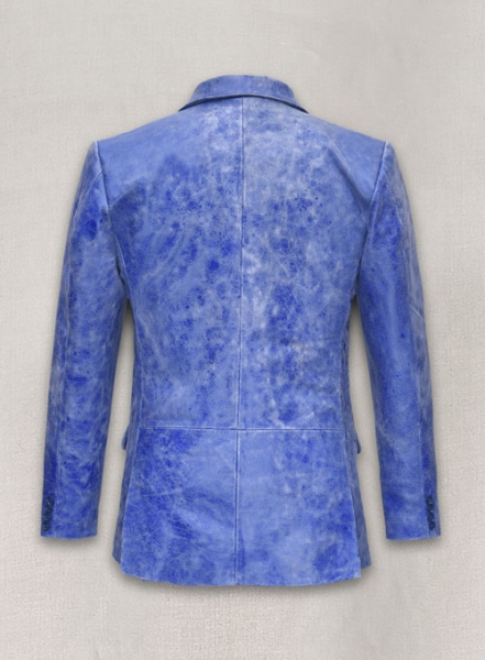 Artistic Blue Leather Suit