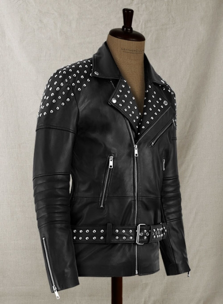 Studded Biker Leather Jacket