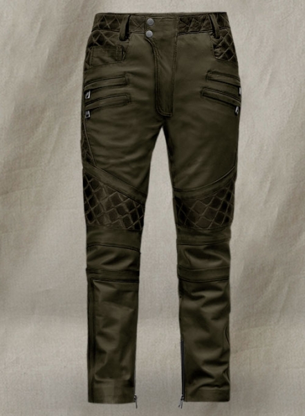 Outlaw Burnt Olive Leather Pants
