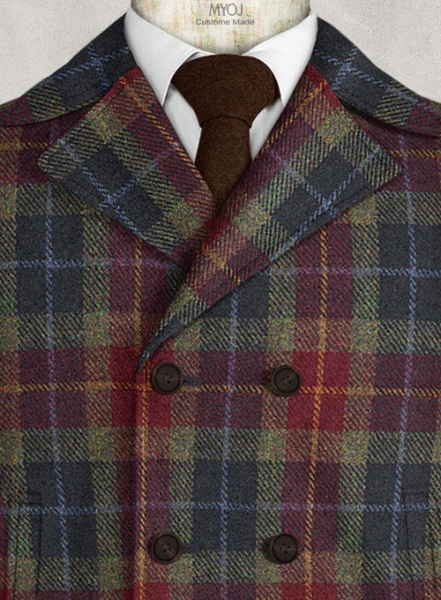 Harris Tweed Oscar Tartan Pea Coat