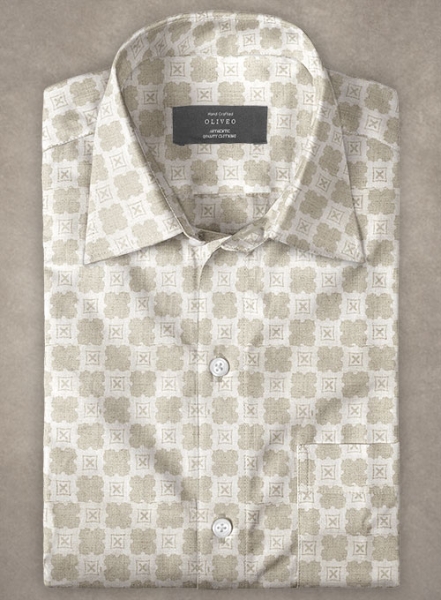 Carrel Beige Linen Shirt - Half Sleeves