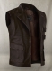 Rubbed Dark Brown Sean Connery Leather Vest