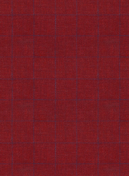 Italian Linen Cherry Red Checks Jacket