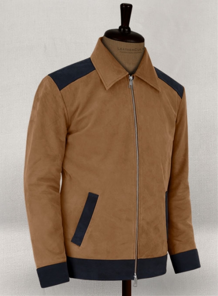 Soft Saddle Brown Suede Cristiano Ronaldo Leather Jacket #1