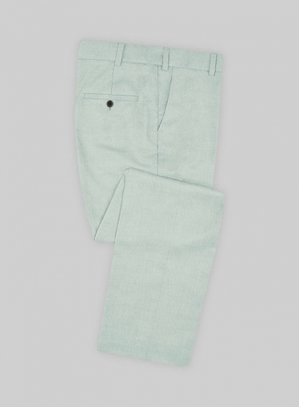 Scabal Pale Green Wool Pants