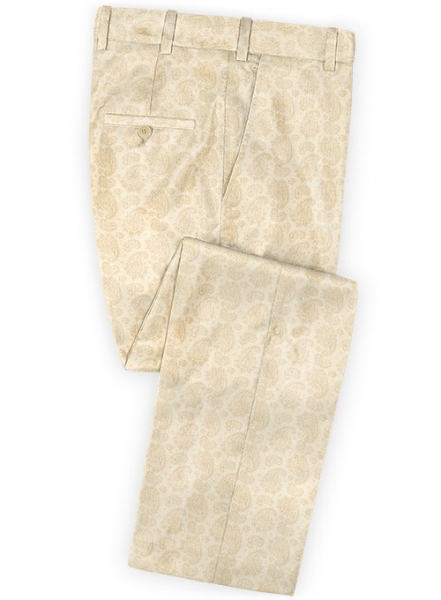 Big Paisley Beige Wool Suit