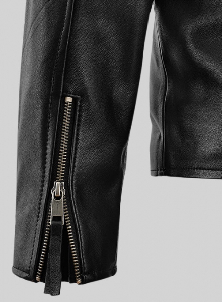 Black Bradley Cooper Burnt Leather Jacket