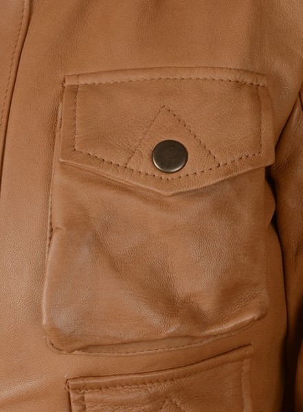 Soft Hunter Tan Washed & Wax Leather Jacket # 235