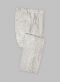 Tropical Beige Pure Linen Pants