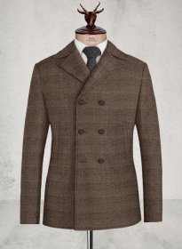 Bietro Checks Tweed Pea Coat