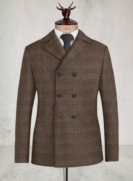 Bietro Checks Tweed Pea Coat