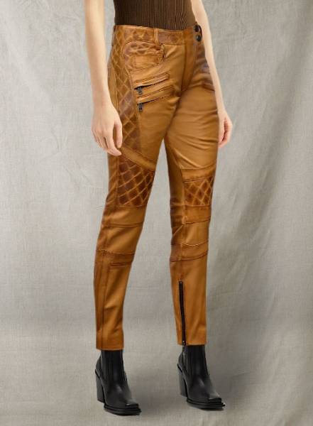 Carrier Burnt Mustard Leather Pants