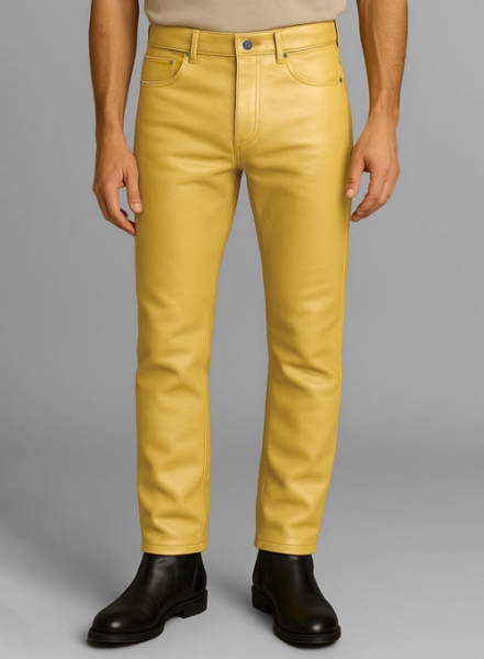 Yellow Leather Jeans