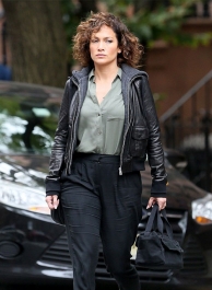 Jennifer Lopez Shades of Blue Leather Jacket Jennifer Lopez Shades of Blue Leather Jacket