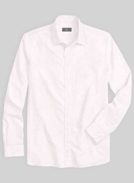 Soft Pink Herringbone Cotton Shirt
