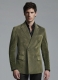 Woodland Green Suede Double Breasted Blazer