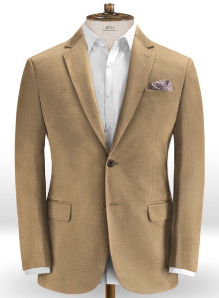 Stretch Summer Weight Dark Khaki Chino Suit