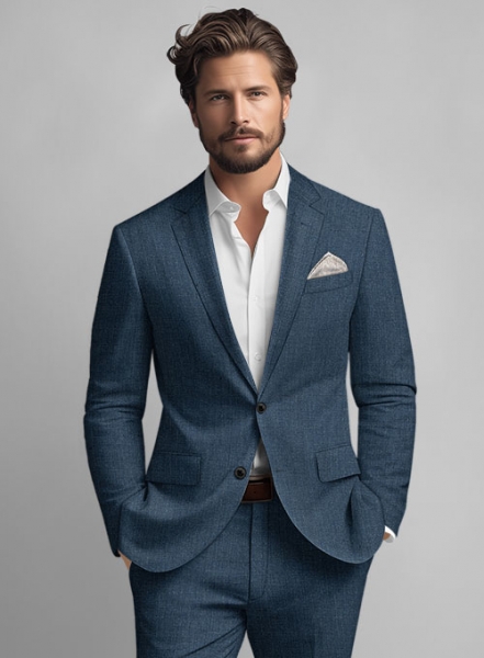 Indigo Blue Pure Linen Jacket